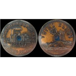 Breton 530, CCCS MS-63; Copper Restrike, Doubled Reverse. Montreal & Lachine Railroad.