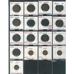 Cents 1859(4), 1876H, 1881H(4), 1891 LLLD, 1892, 1899 & 1929(4).  Small lot of varieties and die iss