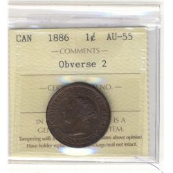 Cent 1886, ICCS AU-55 Obverse 2.