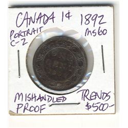 Cent 1892 Obv 2 UNC60++BN.