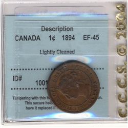 Cents 1894, CCCS EF-45; Lightly cleaned.
