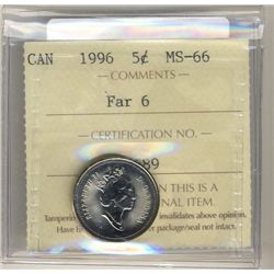 5 Cents 1996, ICCS MS-66; Far 6.
