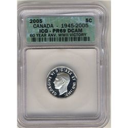 5 Cents 2005, ICG PR-69; DCAM, 60 Year Anv. WWII Victory.