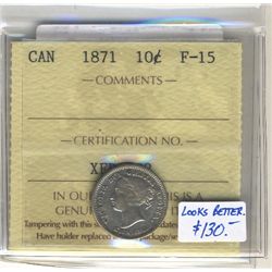 10 Cents 1871, ICCS F-15.