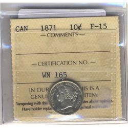 10 Cents 1871, ICCS F-15.