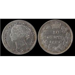 10 Cents 1886, ICCS F-12 Obverse 4; Large 6.