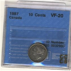 10 Cents 1887, CCCS VF-20.