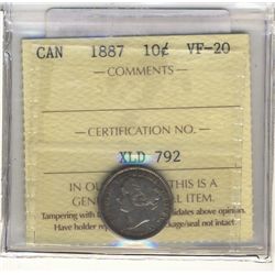 10 Cents 1887, ICCS VF-20.