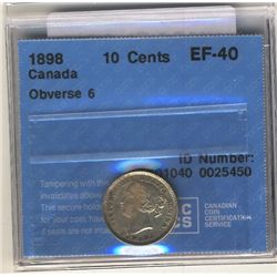 10 Cents 1898, CCCS EF-40; Obverse 6.