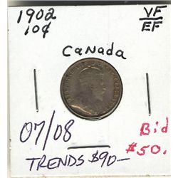 10 Cents 1902 VF to EF.