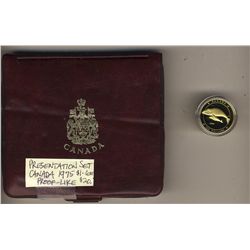 1988 Canada; $100 Gold coin, in original case & 1975 Double Penny Set in presentation case.