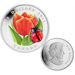 2011 Canada; $20 Tulip with Lady bug. In original case.