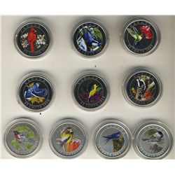 RCM Lot; 25 Cents Birds 2007(2), 2008(2), 2010(2), 2011(2) & 2012(2).  10 issues all different.