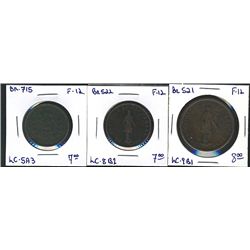Token Lot; LC-5A3 in F-12, LC-8B1 in F-12 & LC-9B1 in F-12. Lot of 3 tokens.