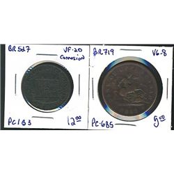 Token Lot; PC-1B3 in VF-20 corrosion & PC-6B5 in VG-8. Lot of 2 tokens.