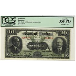 The Bank of Montreal 1923 10 Dollars #3096796 CH-505-56-04 PCGS VF35PPQ.