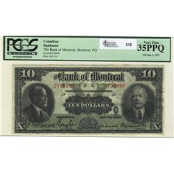 The Bank of Montreal; 1923 10 Dollars, PCGS VF-35PPQ, 3190998.