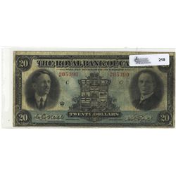 The Royal Bank of Canada; 1927 20 Dollars, F-12, Charlton 630-14-10, 205390.