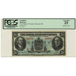 The Royal Bank of Canada 1935 20 Dollars #168769 CH-630-18-06a PCGS VF25.