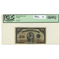 1900 Dominion Bank of Canada; 25 Cents, PCGS AU-58PPQ, Charlton DC-24c, 579457.