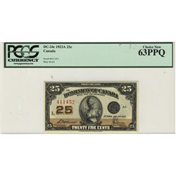 1923 Dominion of Canada; 25 Cents, PCGS UNC-63 PQ Charlton DC-24c, 411452.
