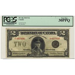 1923 Dominion of Canada; 2 Dollars, PCGS VF-30; PPQ Charlton DC-26j, T-667696.