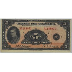 1935 Bank of Canada; 5 Dollars, Charlton BC-5, PMG EF-40 EPQ, A1188971.