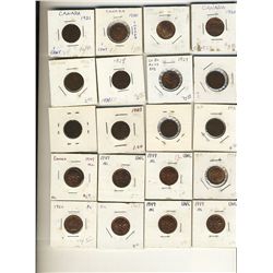 1920 to 1963 1Cent; George V(11) VG or better, 1938, 1947ml(5), 1947 UNC & 1960 to 1979(14) UNC to P
