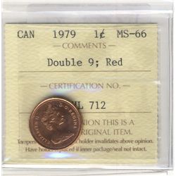 1979 1 Cent ICCS MS66; Red Double 9.