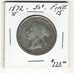 1872H 50 Cents F15. .