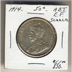1914 50 Cents Abt EF lightly toned..