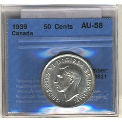 1939 50 Cents CCCS AU-58.