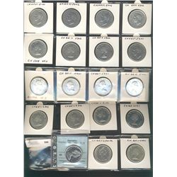 50 Cents 1943 to 1966(19); VG to AU and 1966 CCCS PL-65.