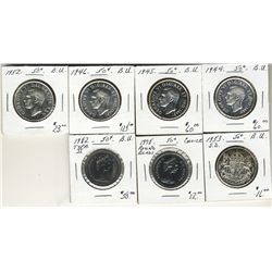 1944 , 1945, 1946, 1952, 1953, 1978RB & 1982 Ty II.50 Cents. Lot of 7 coins all BU. .