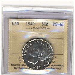 1949 50 Cents ICCS MS-63.