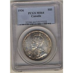 1936 1 Dollar PCGS MS-64; 322