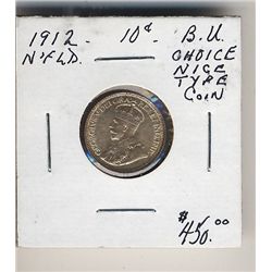 Newfoundland 1912 10 Cents Golden BU. .