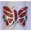 Image 1 : 24.15 CTW CORAL RING .925 STERLING SILVER