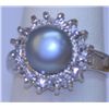 Image 1 : GRAY PEARL AND CZ RING