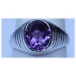 28.30 AMETHYST RING .925 STERLING SILVER