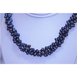 331.40 CTW BLACK PEARL 3- STRAND NECKLACE
