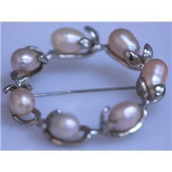 PEACH PEARL BROOCH