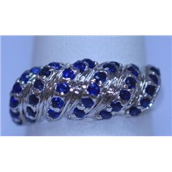 18.00 CTW SAPPHIRE RING .925 STERLING SILVER