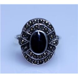 34.45 CTW BLACK STAR ANTIQUE LOOKING JEWELRY .925 STERL