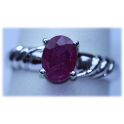 15.25 CTW RUBY RING .925 STERLING SILVER