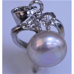 PURPLE PEARL AND CZ PENDANT