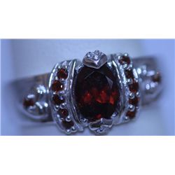 22.30 CTW GARNET RING .925 STERLING SILVER