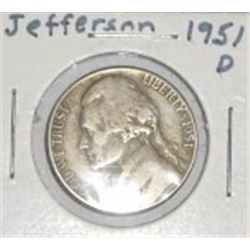 1951-D JEFFERSON NICKEL *KEY DATE NICE EARLY COIN!! NICKEL CAME OUT OF SAFE!!