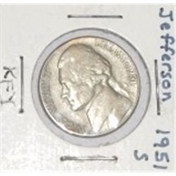 1951-S JEFFERSON NICKEL *KEY DATE NICE EARLY COIN!! NICKEL CAME OUT OF SAFE!!