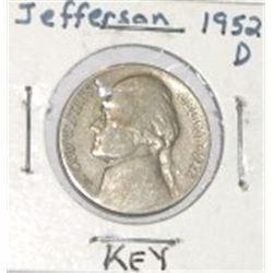 1952-D JEFFERSON NICKEL *KEY DATE NICE EARLY COIN!! NICKEL CAME OUT OF SAFE!!